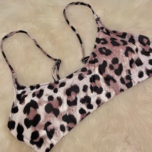 Leopard Print Bikini Top